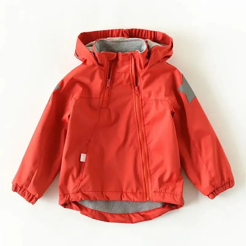 Double-Deck Windproof Inner Polar Fleece Kids Jacket