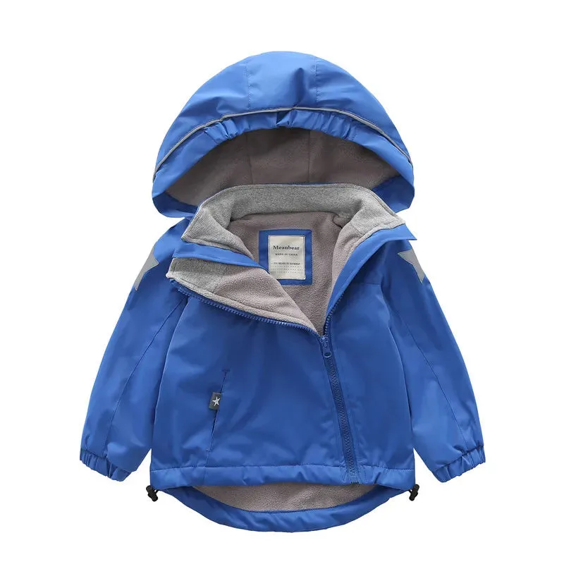 Double-Deck Windproof Inner Polar Fleece Kids Jacket