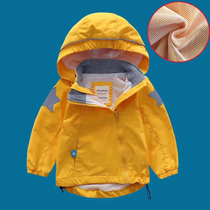 Double-Deck Windproof Inner Polar Fleece Kids Jacket