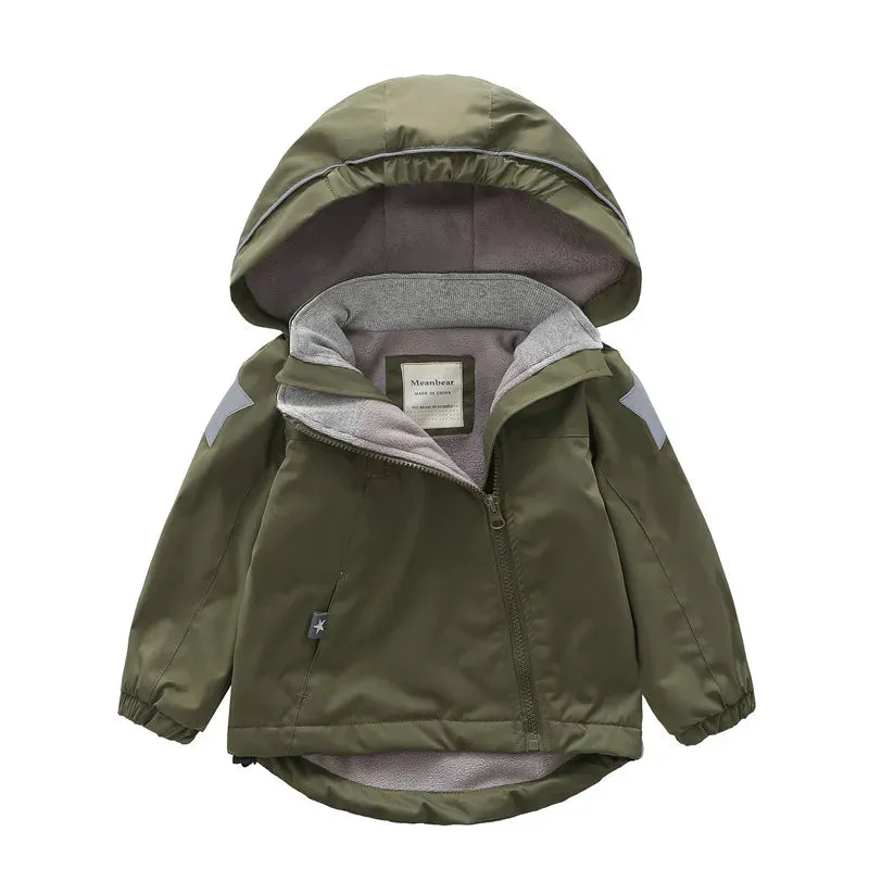 Double-Deck Windproof Inner Polar Fleece Kids Jacket