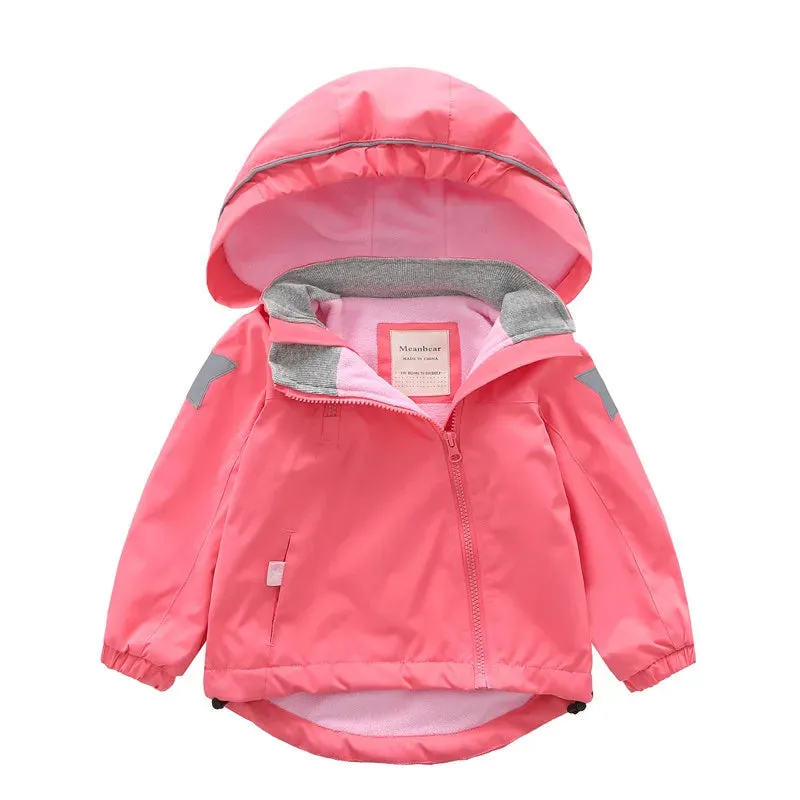 Double-Deck Windproof Inner Polar Fleece Kids Jacket