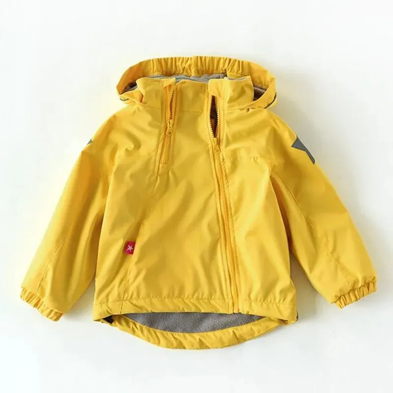 Double-Deck Windproof Inner Polar Fleece Kids Jacket
