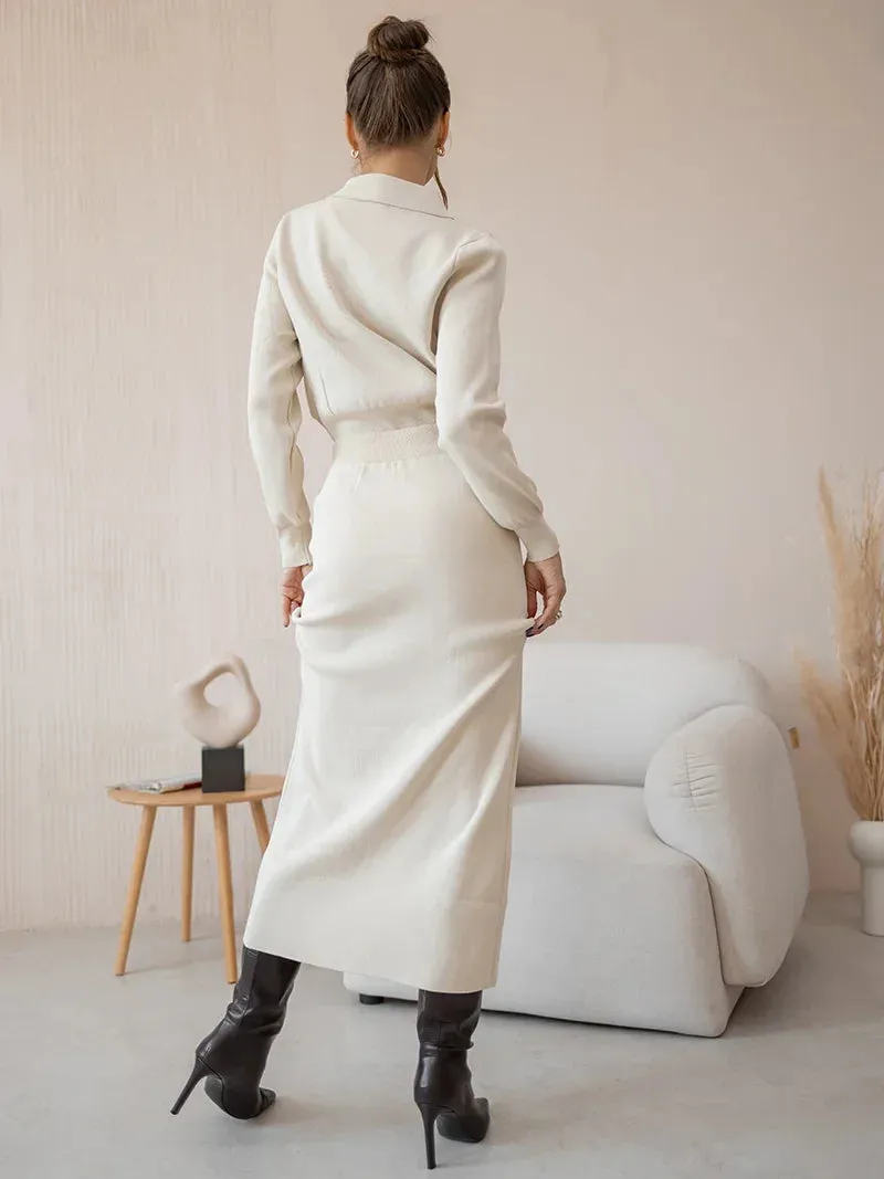 Elegant Knit 2pc Skirt Set For Women - Ailime Designs