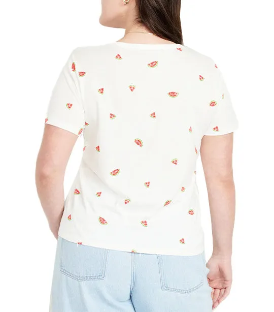 EveryWear V-Neck T-Shirt for Women Watermelons