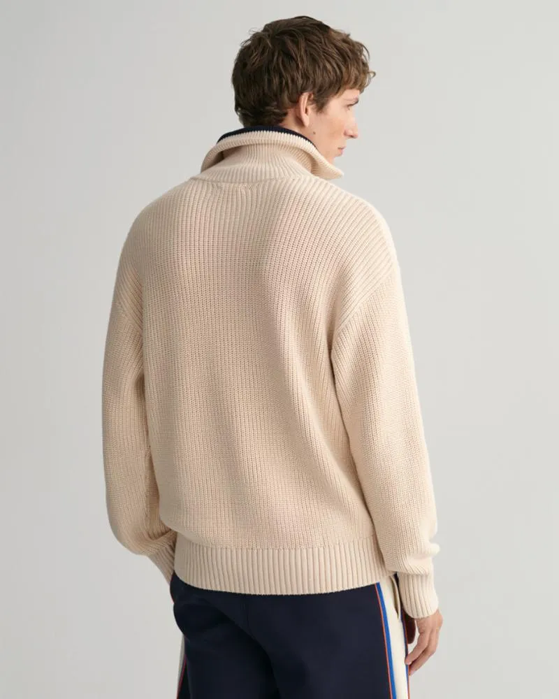Gant Apparel Mens D2. RIB HALFZIP 116/LINEN