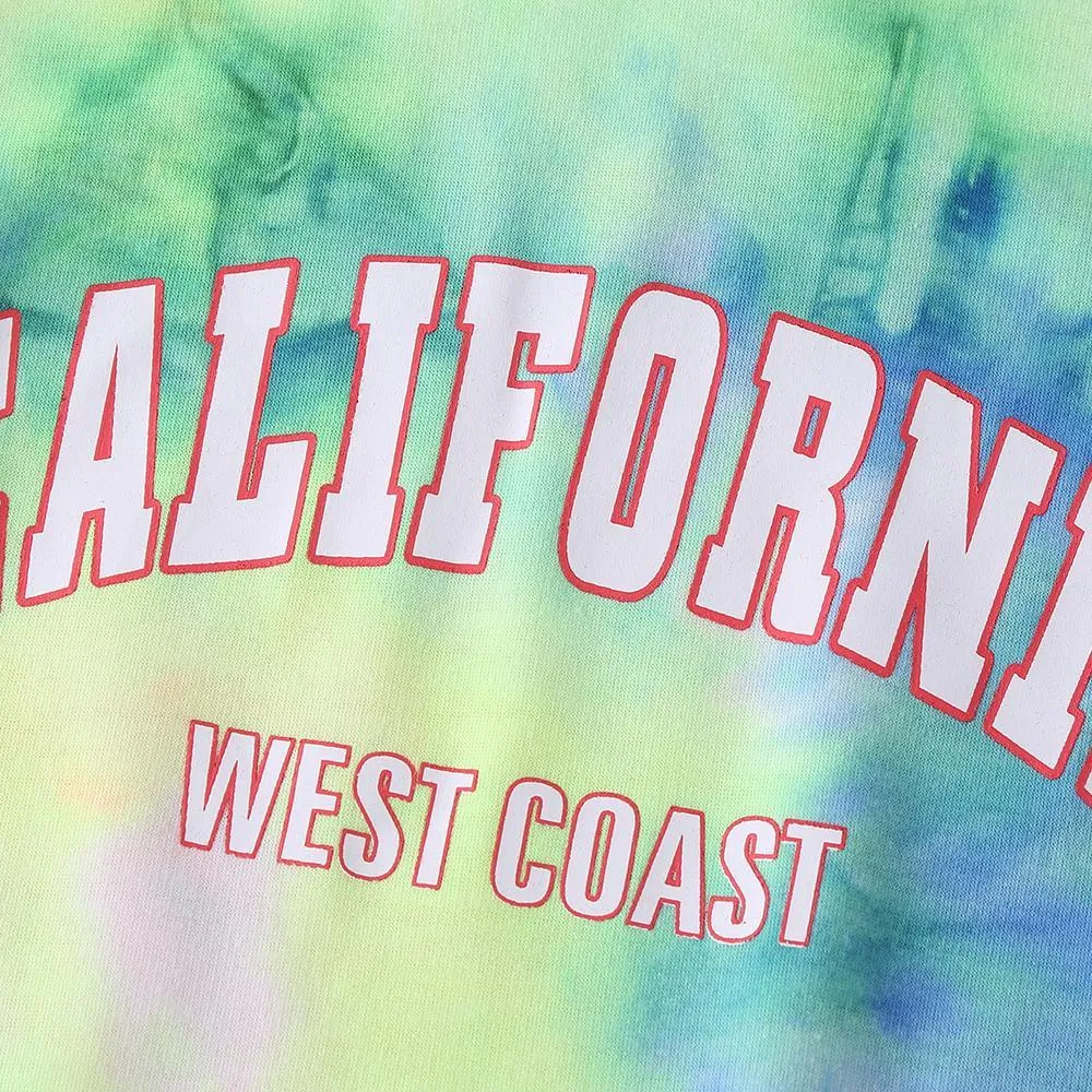 Girls California Letter Printed Tie Dye T-shirts Girls Clothing Wholesalers