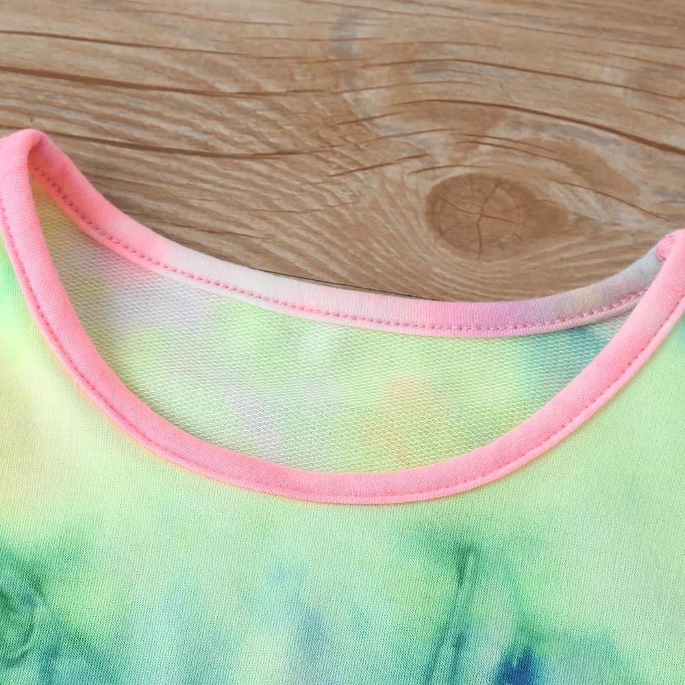 Girls California Letter Printed Tie Dye T-shirts Girls Clothing Wholesalers