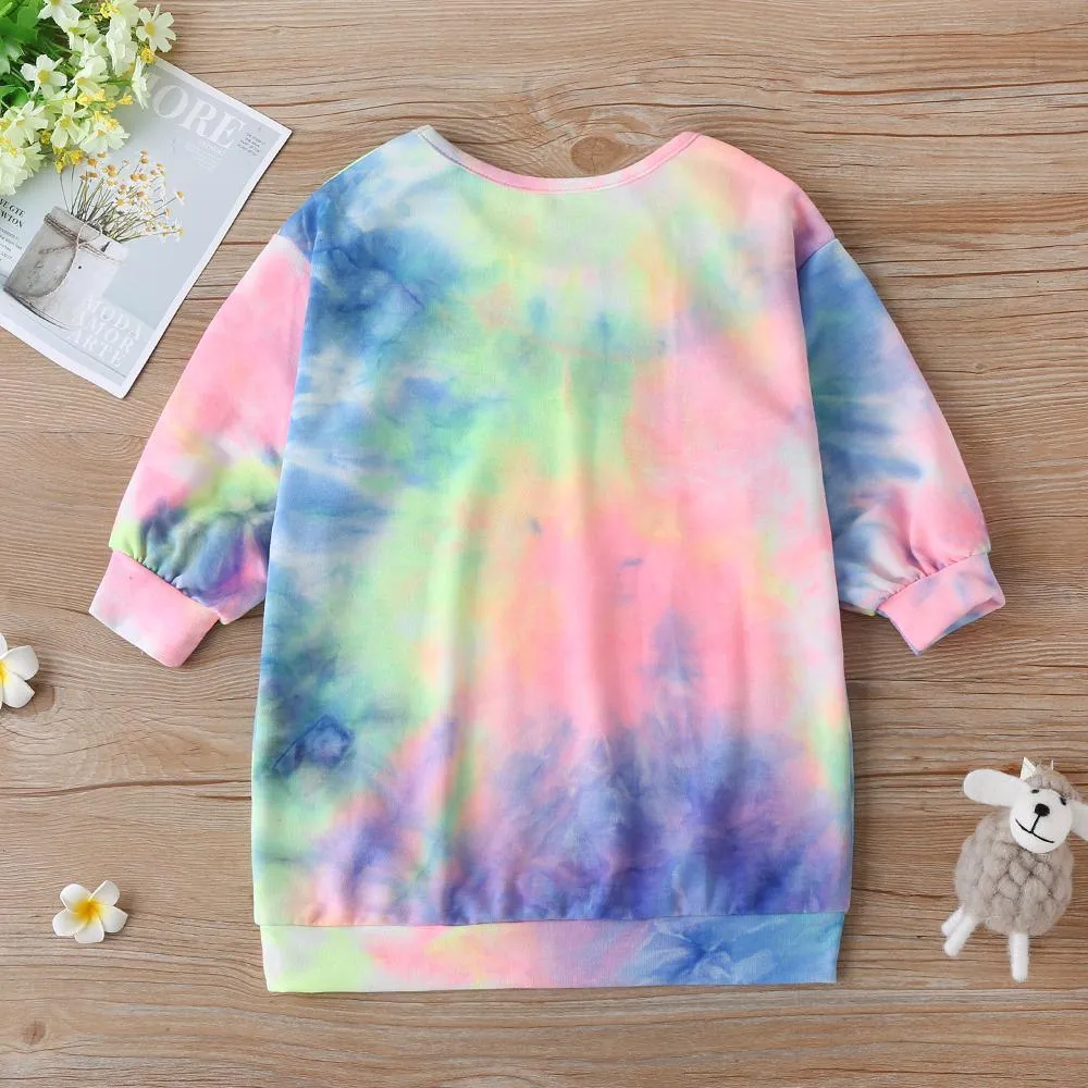 Girls California Letter Printed Tie Dye T-shirts Girls Clothing Wholesalers