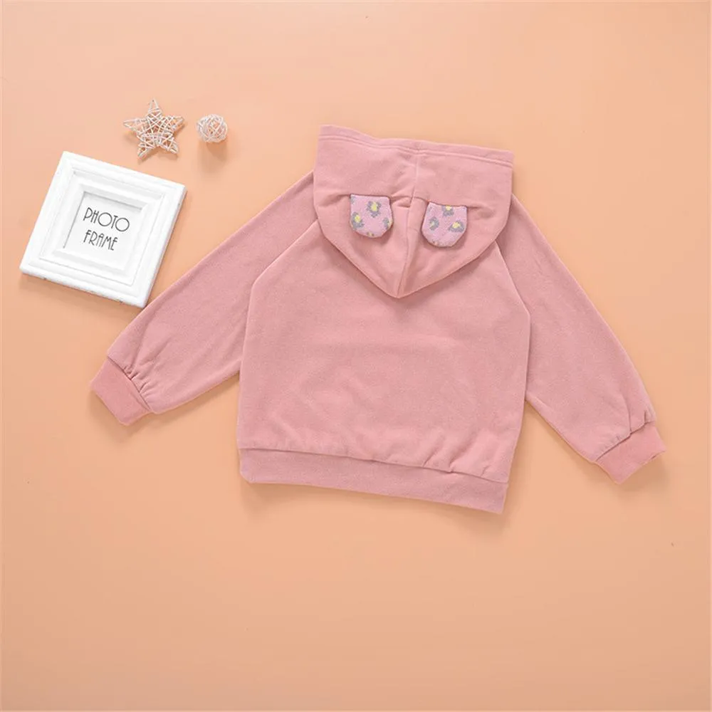 Girls Hooded Long Sleeve Leopard Cute Top Girl T Shirts Wholesale