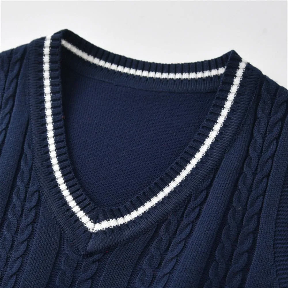 Girls Sleeveless Knitted Elk Print Vest Sweaters