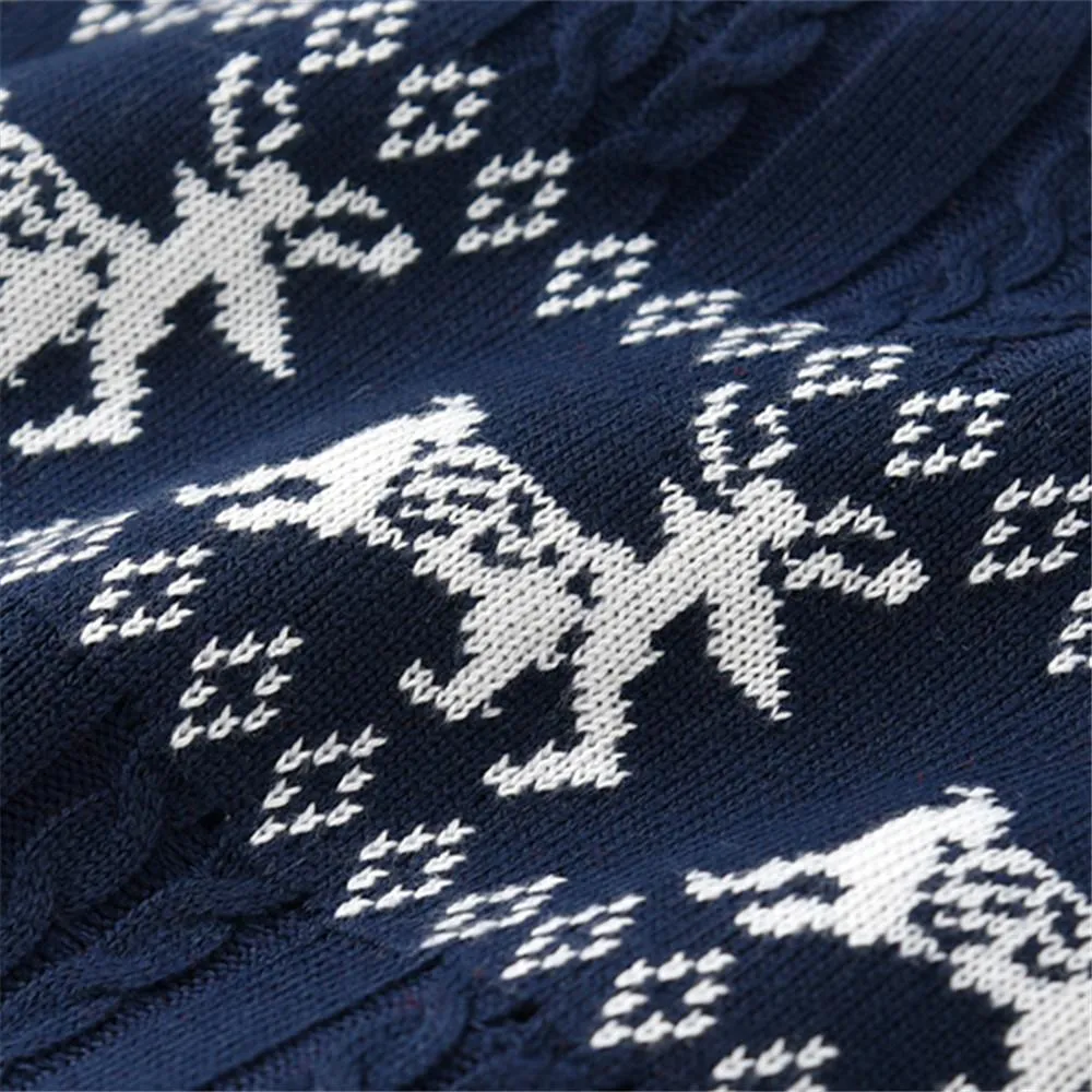 Girls Sleeveless Knitted Elk Print Vest Sweaters