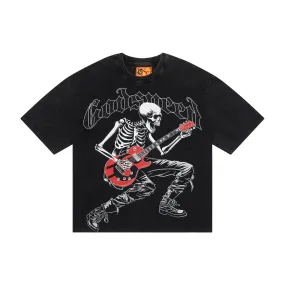 Godspeed Mens Rock On Crew Neck T-Shirt Black