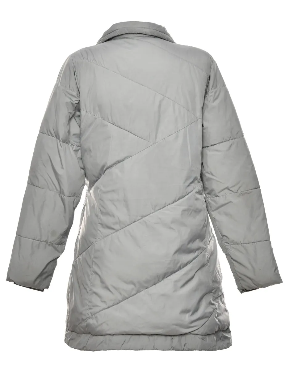 Grey Long Zip-Front Columbia Jacket - S