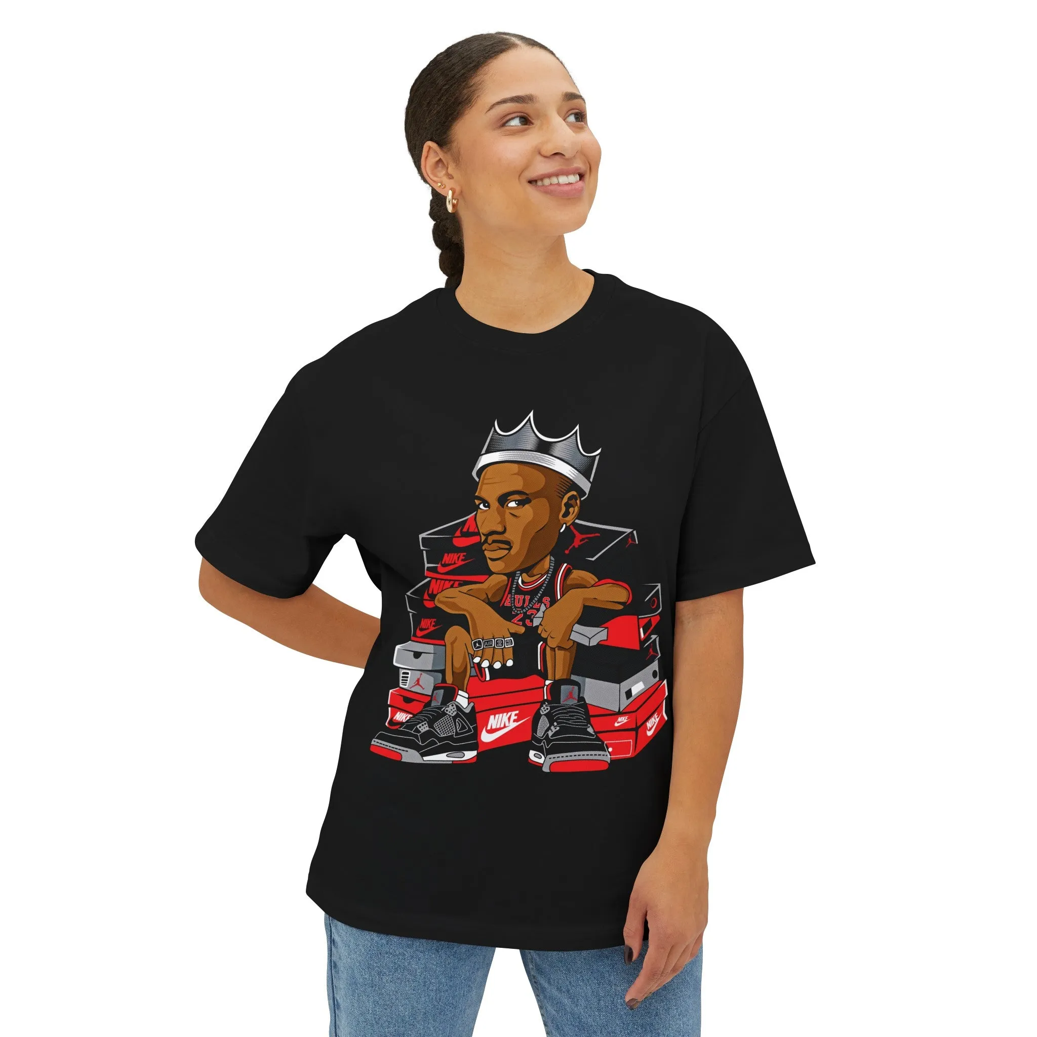 King Jordan with Bred 4 Oversized Tee