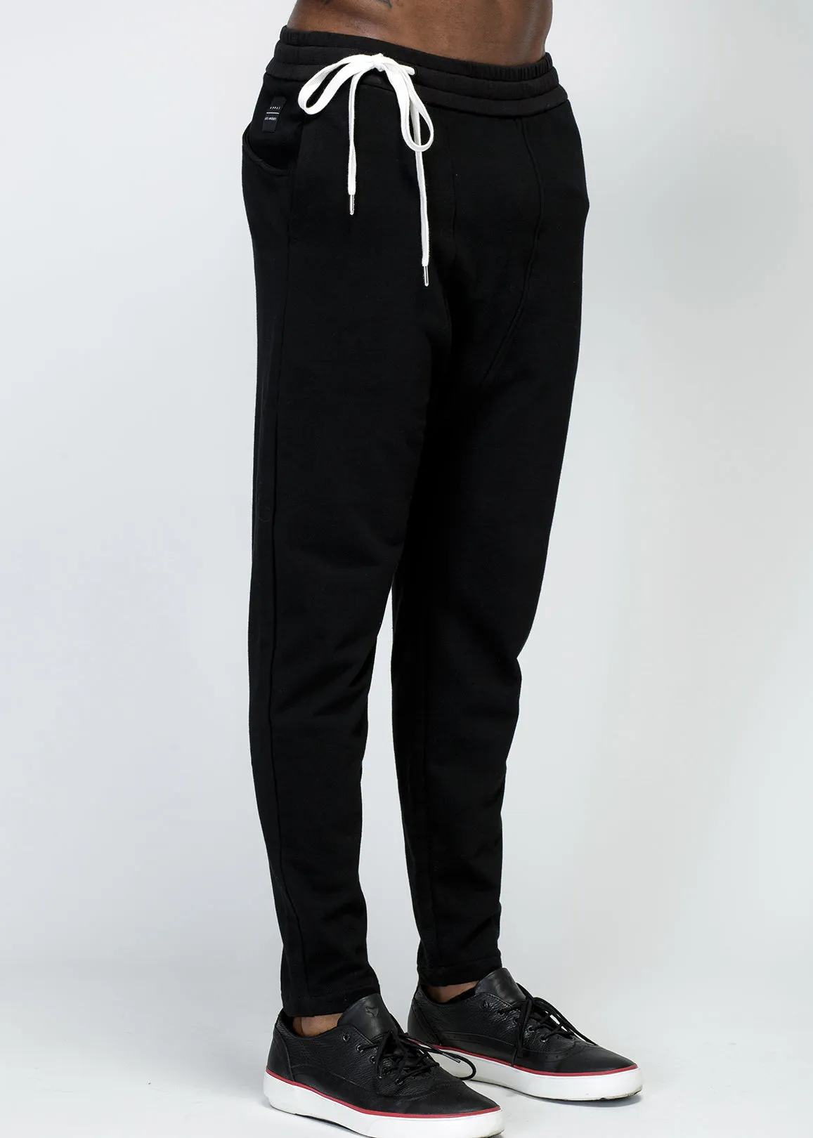 Konus Men's Drop Crotch Sweatpants in Black