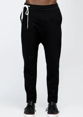 Konus Men's Drop Crotch Sweatpants in Black