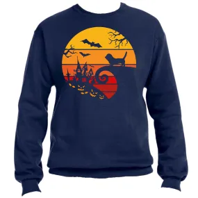 Lion Haunted House Unisex Halloween Sweater – Cozy Fit, Spooky & Fierce Vibes