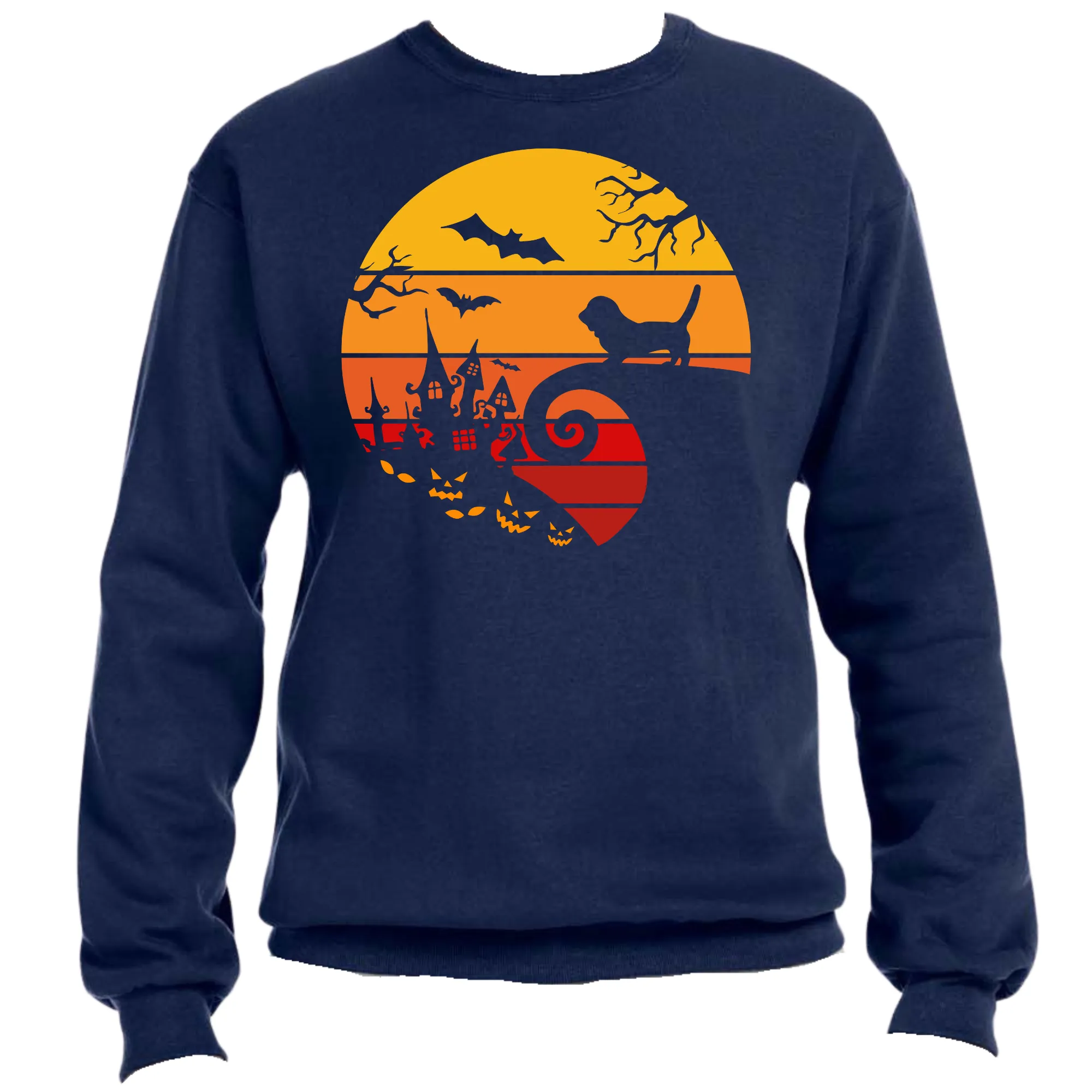 Lion Haunted House Unisex Halloween Sweater – Cozy Fit, Spooky & Fierce Vibes