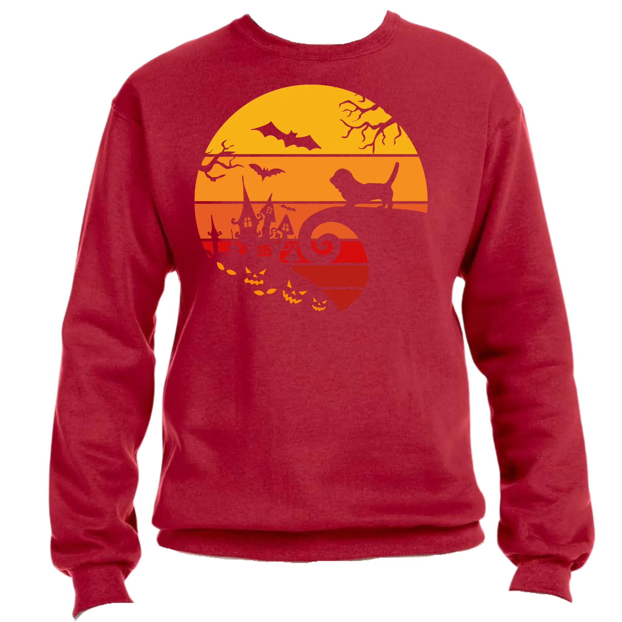 Lion Haunted House Unisex Halloween Sweater – Cozy Fit, Spooky & Fierce Vibes