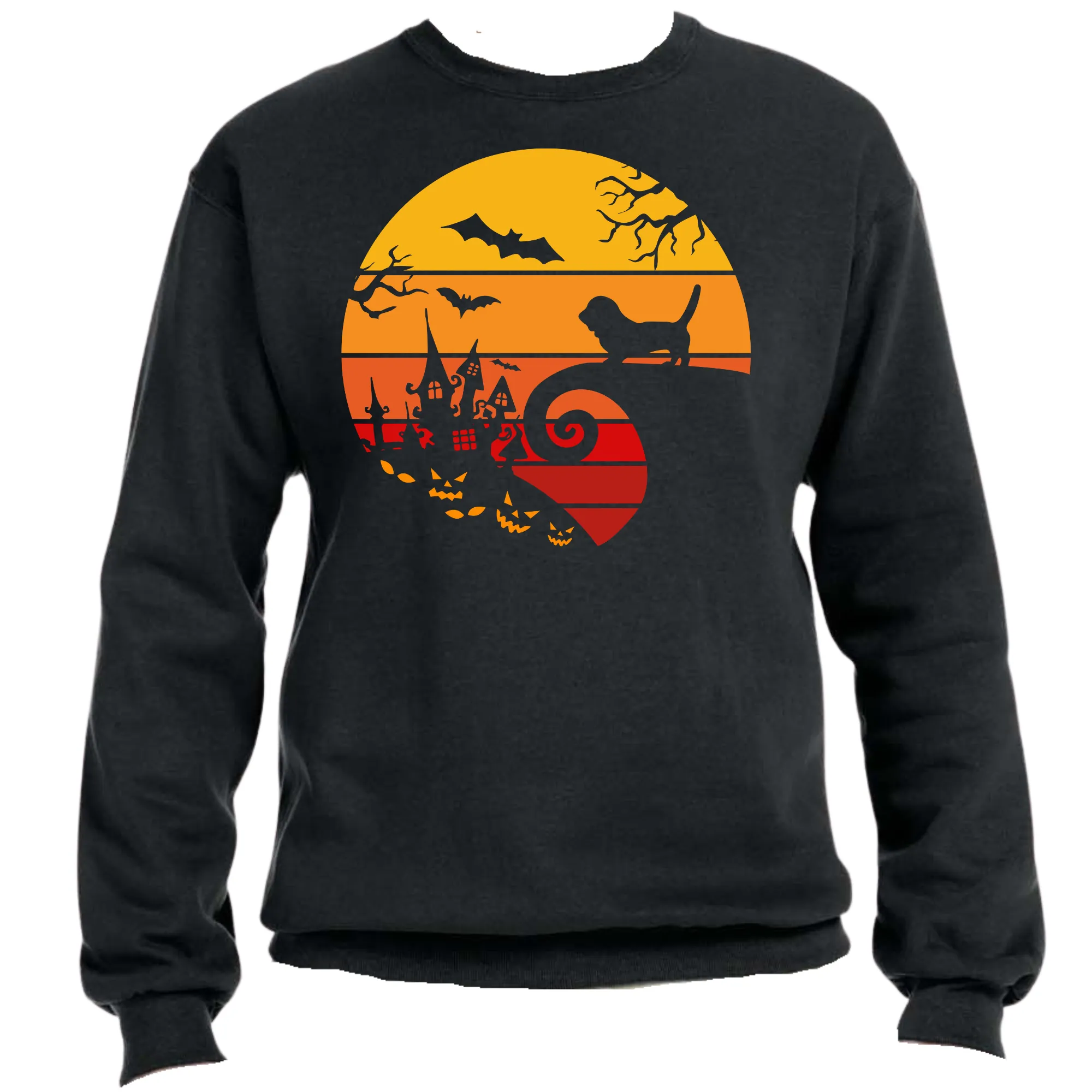 Lion Haunted House Unisex Halloween Sweater – Cozy Fit, Spooky & Fierce Vibes