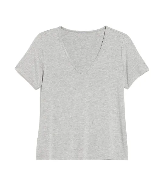 Luxe V-Neck T-Shirt for Women B12B Medium Heather Gray