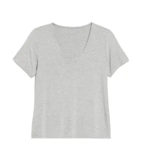 Luxe V-Neck T-Shirt for Women B12B Medium Heather Gray