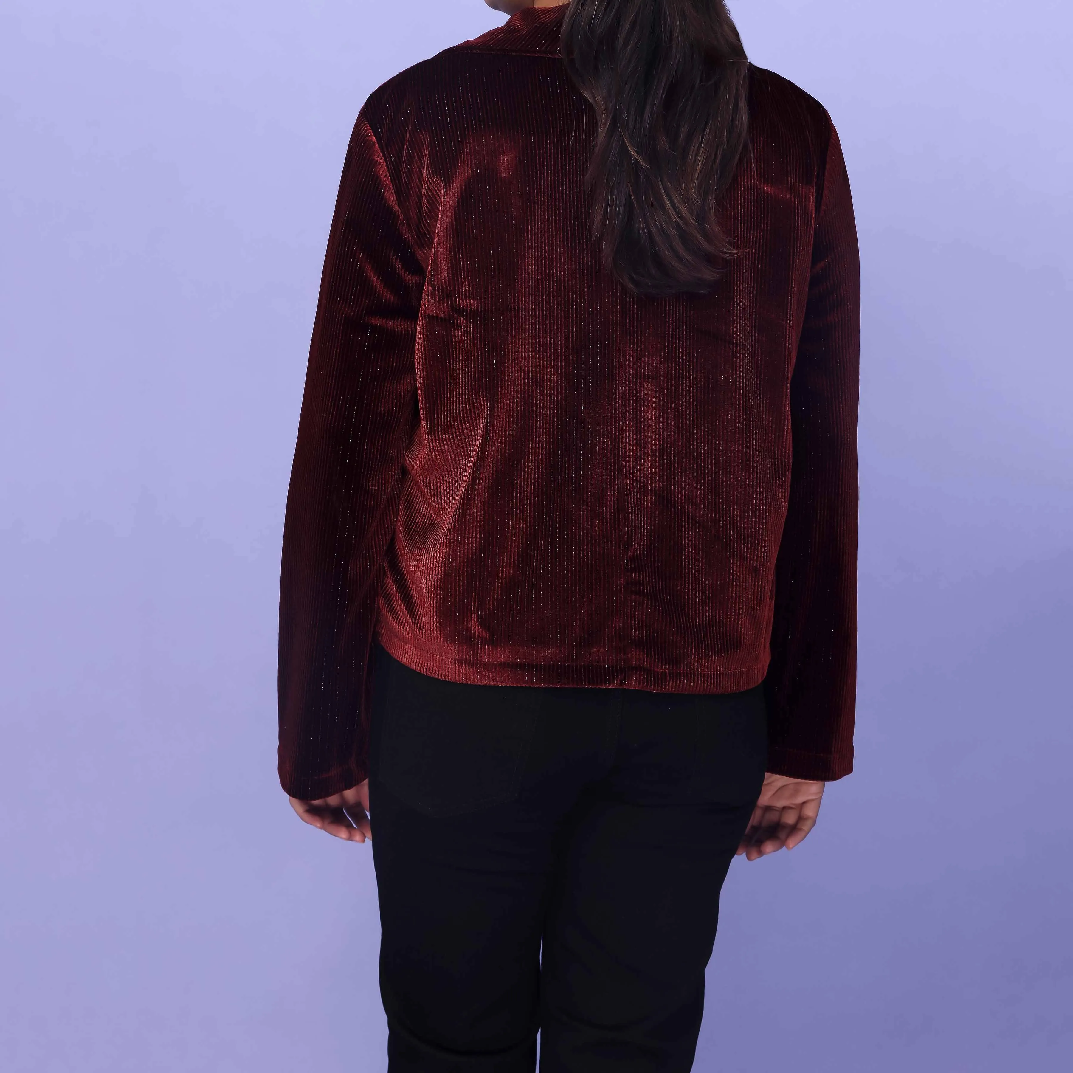Maroon Velvet Jacket PW4274