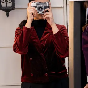 Maroon Velvet Jacket PW4274