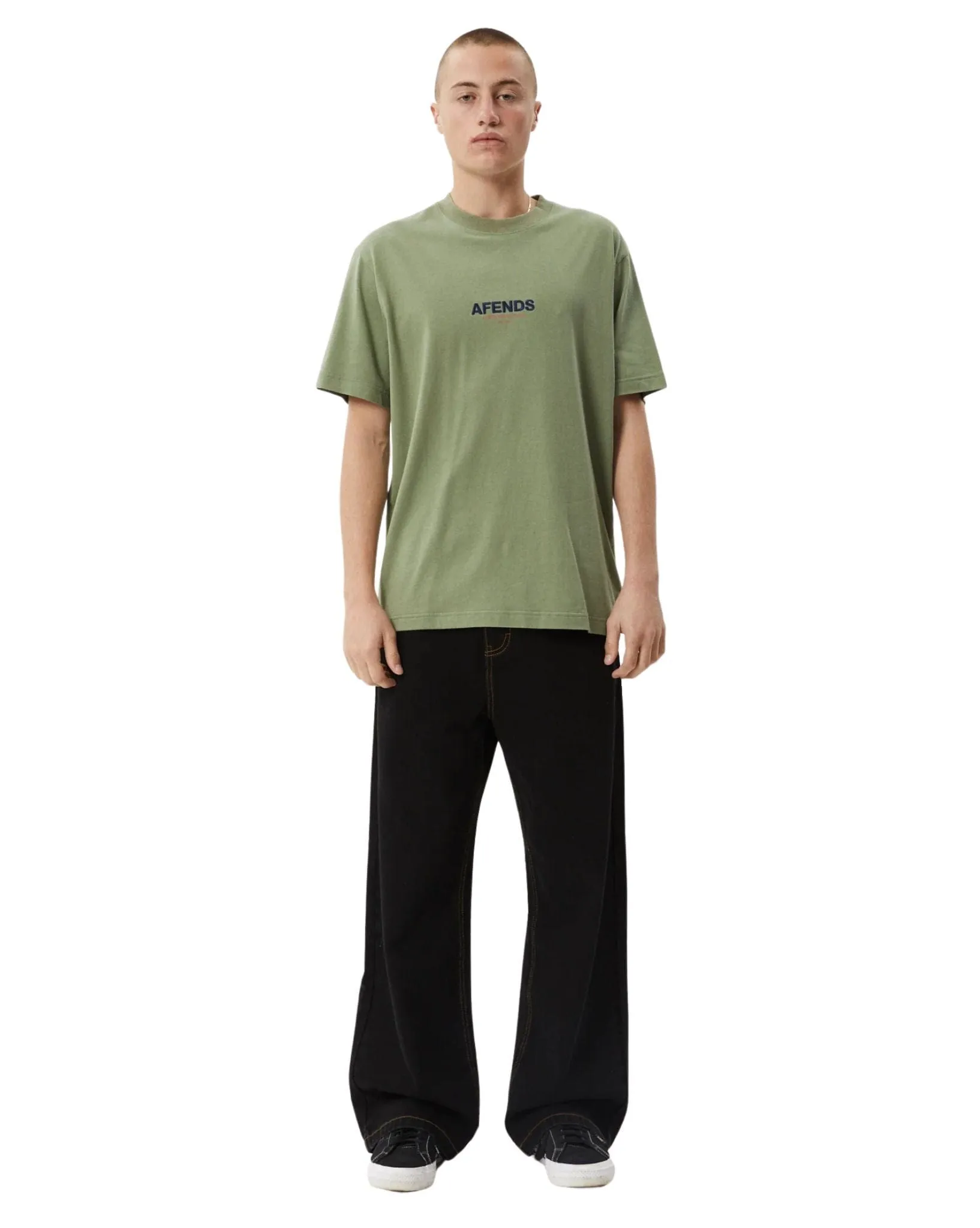 Mens Vinyl Retro Fit Tee - Oil Green