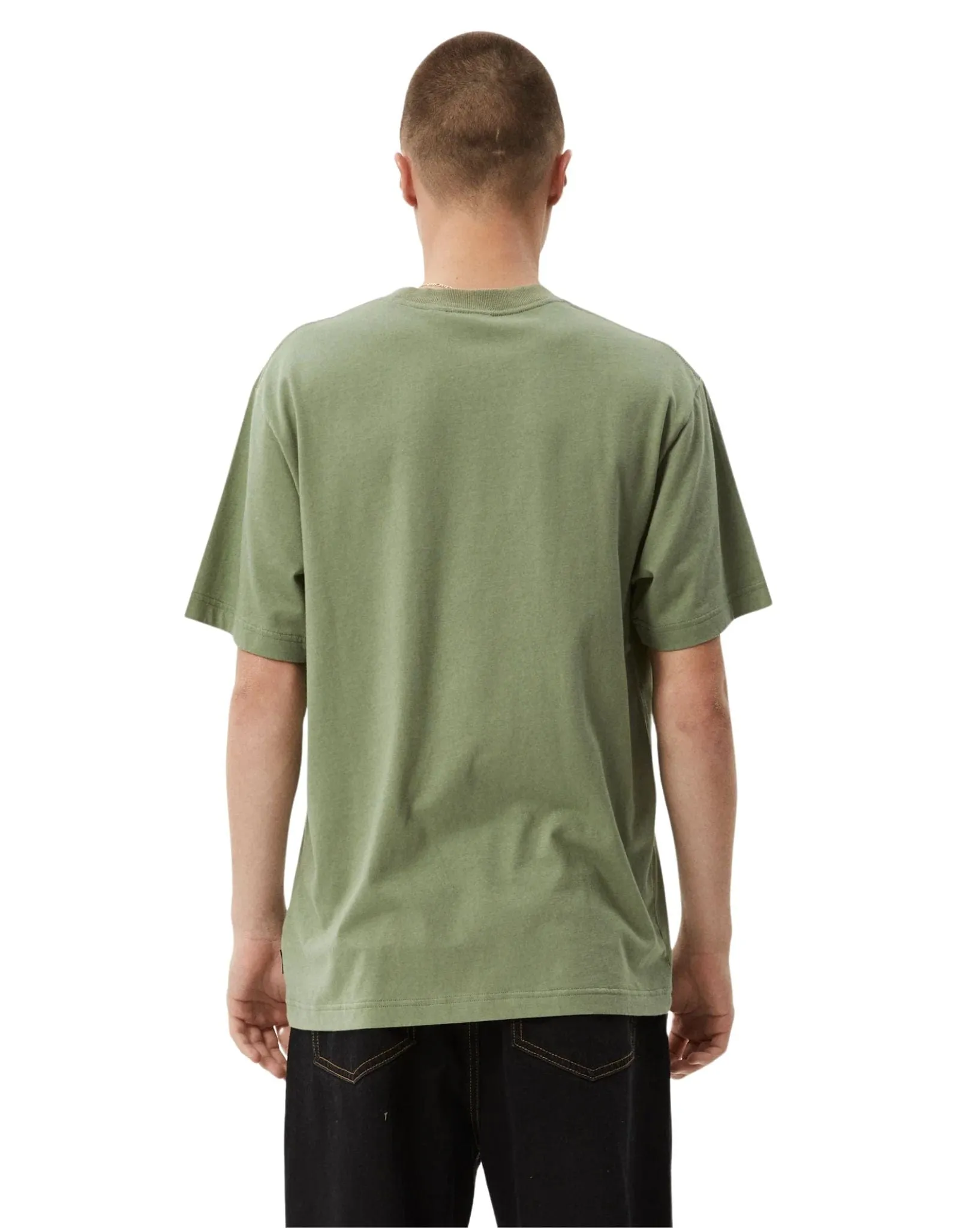 Mens Vinyl Retro Fit Tee - Oil Green