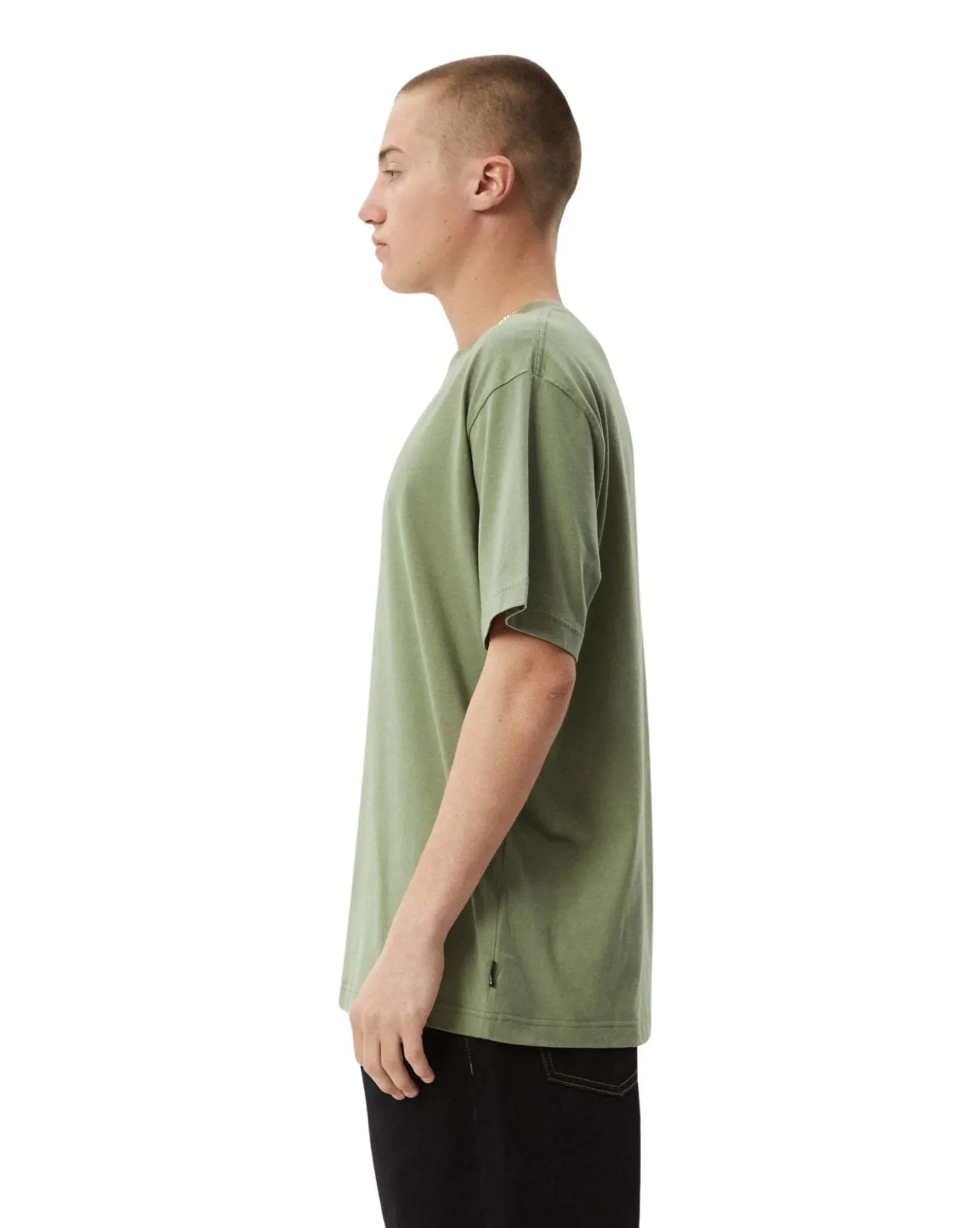 Mens Vinyl Retro Fit Tee - Oil Green