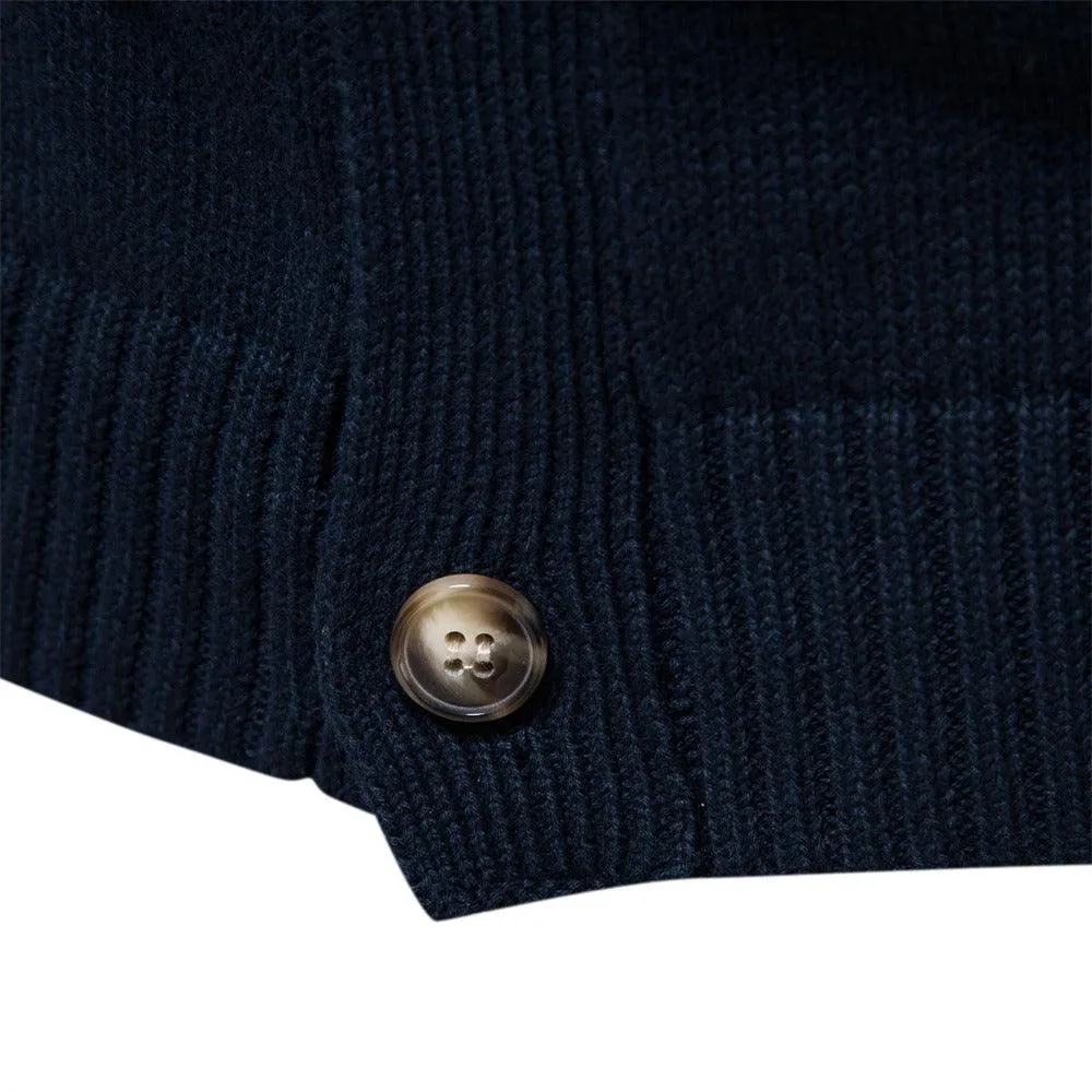 New Men's Sweaters In Europe And America All Cotton Color Matching Cardigan