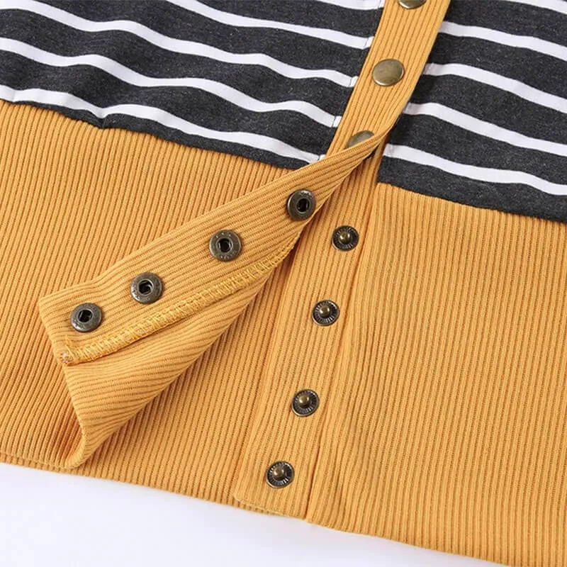 Plus Size Colorblock Stripes Midi Cardigan