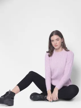 Purple Round Neck Sweaters