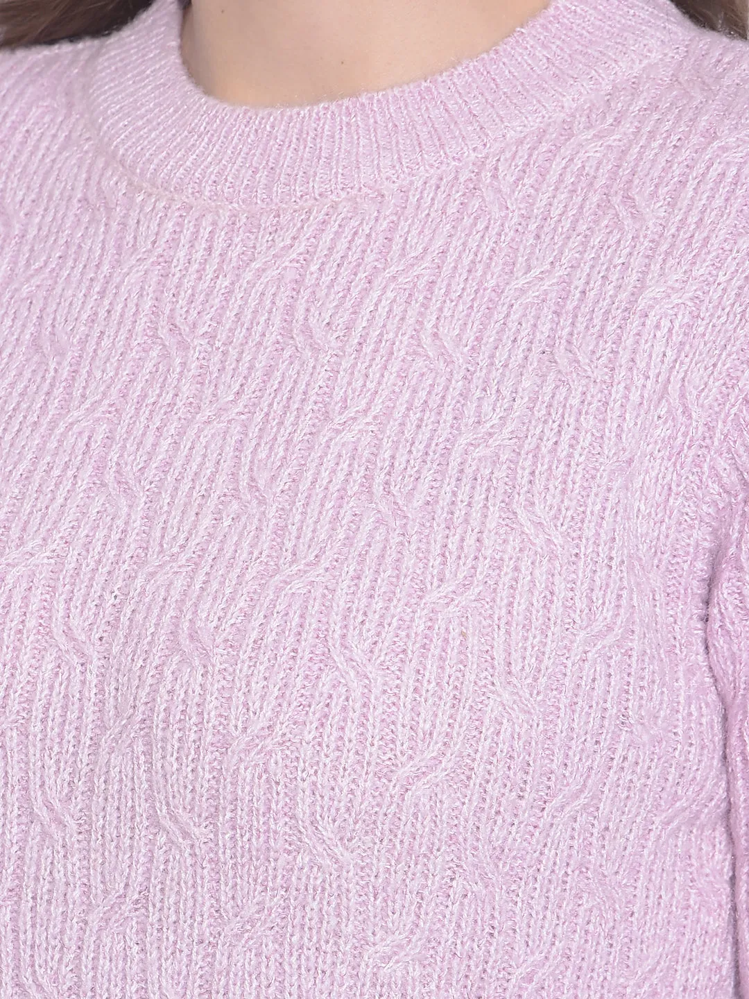 Purple Round Neck Sweaters