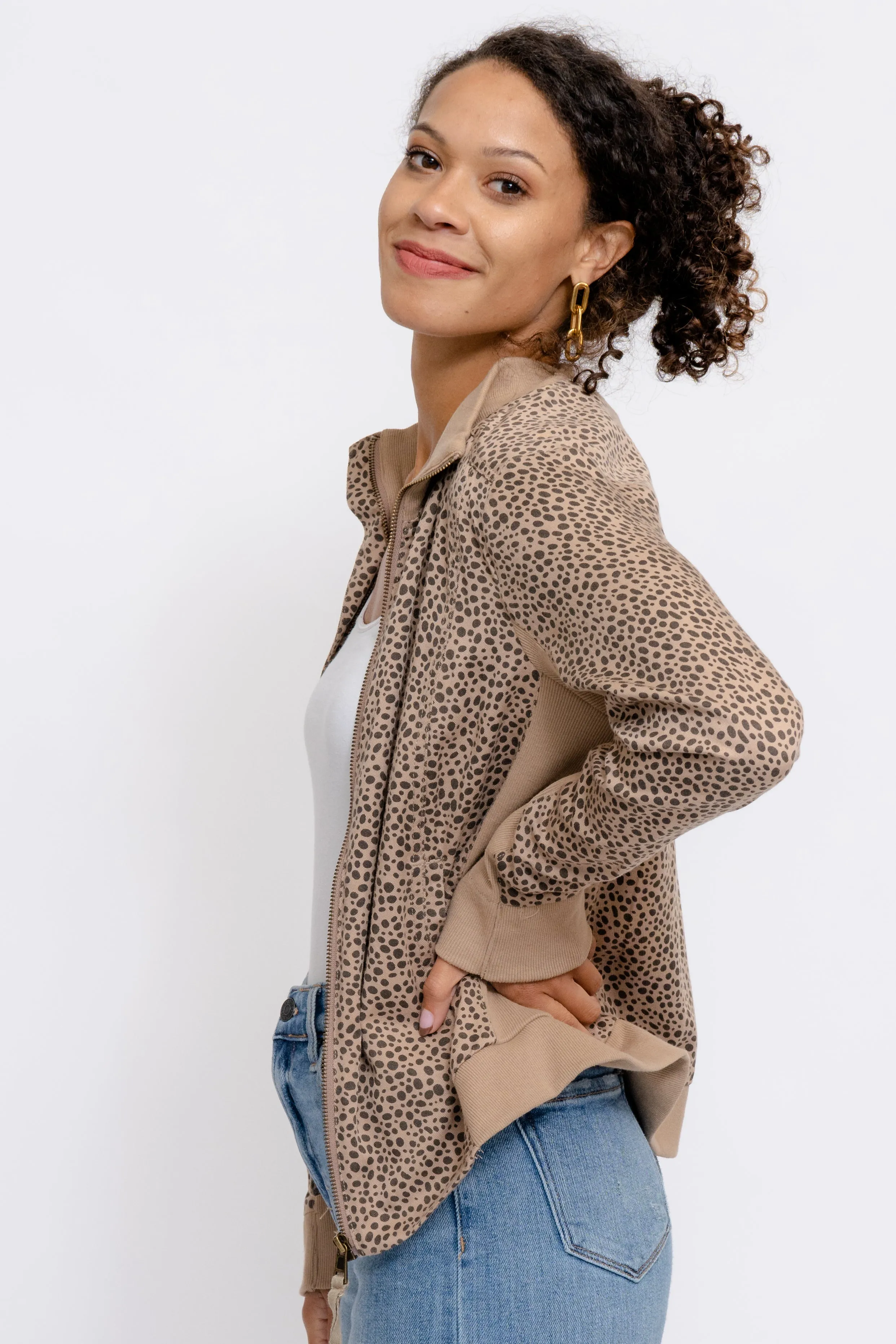 Sarah Jane Leopard Print Tencel Jacket