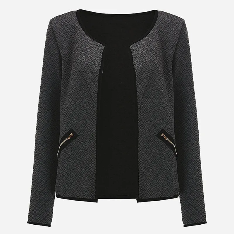 Solid Color Pocket Zipper Casual Jacket Coat 3 Colors Sizes S-4XL