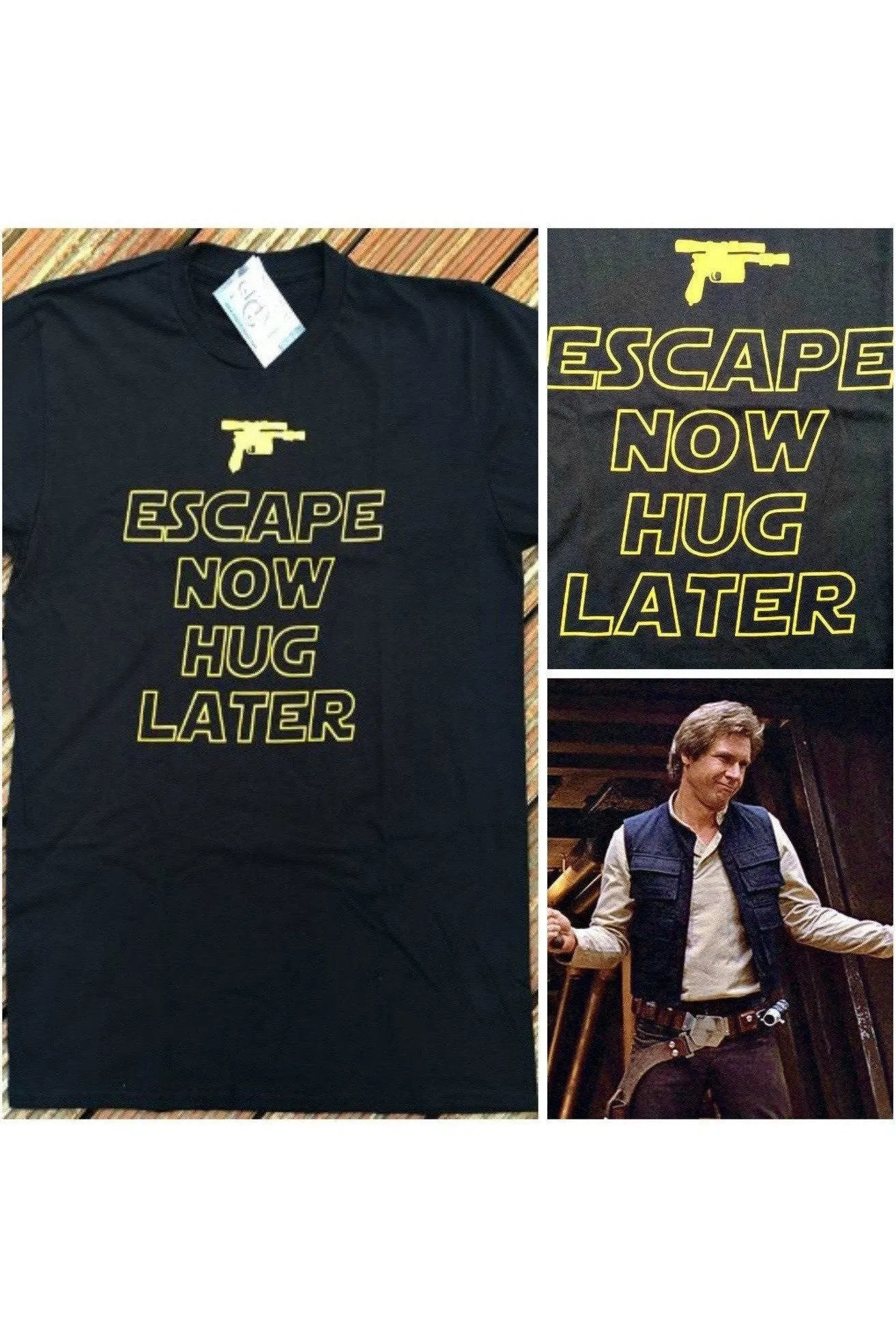 The Force Awakens T-Shirt - Escape Now Hug Later | Stealthy Giant