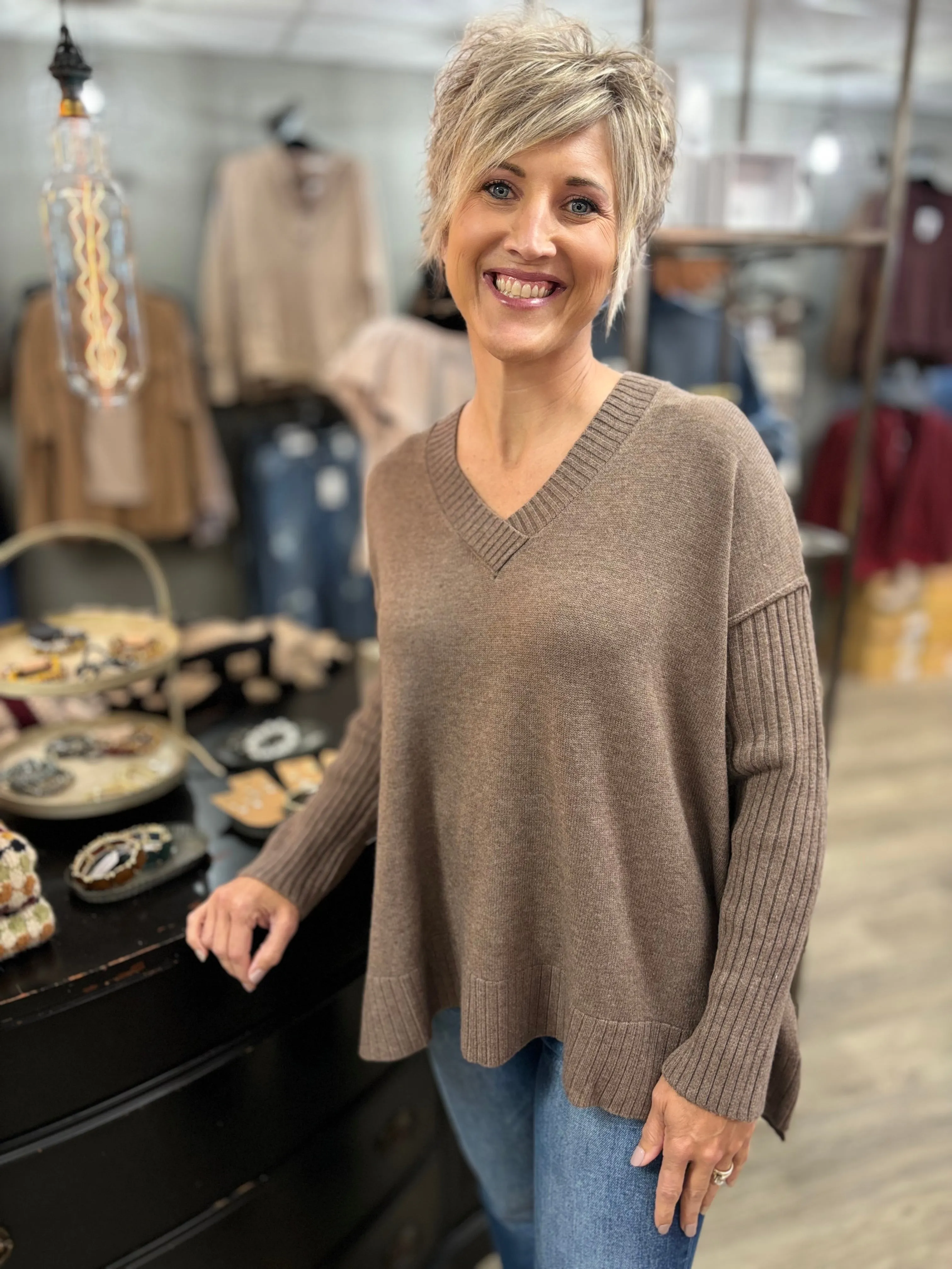 The Haven V-Neck Oversized Sweater