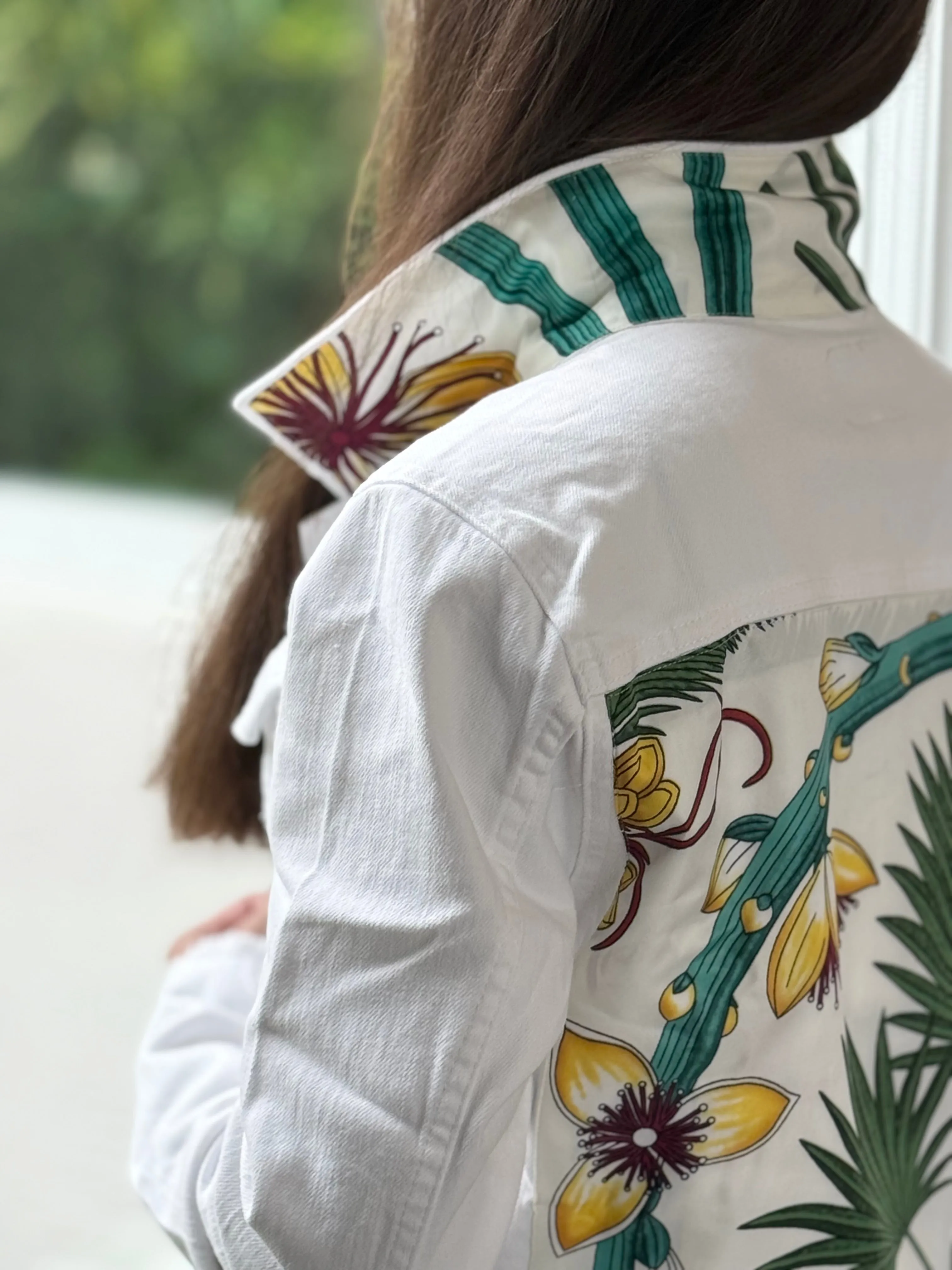 The White Denim Jacket / Orchid Palm