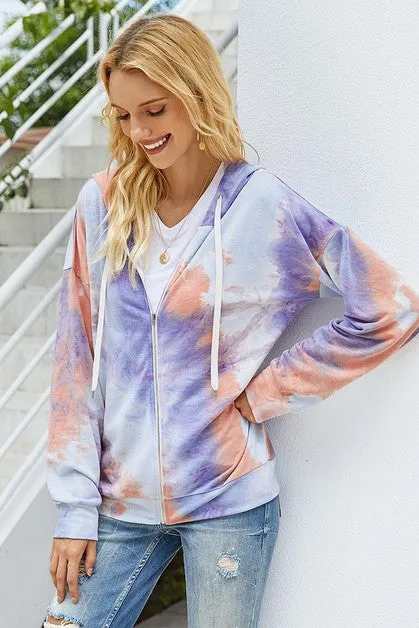 Tie Dye Zip Up Hoodie