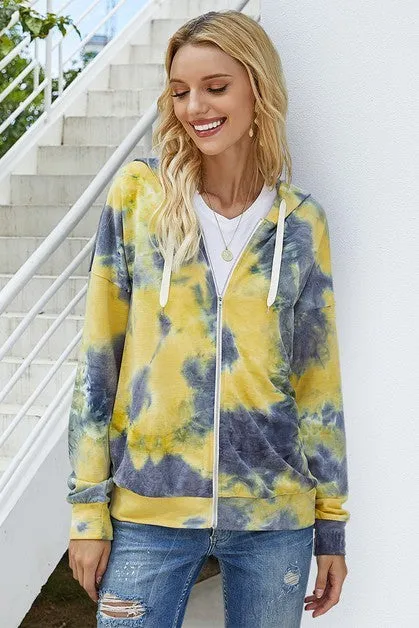 Tie Dye Zip Up Hoodie