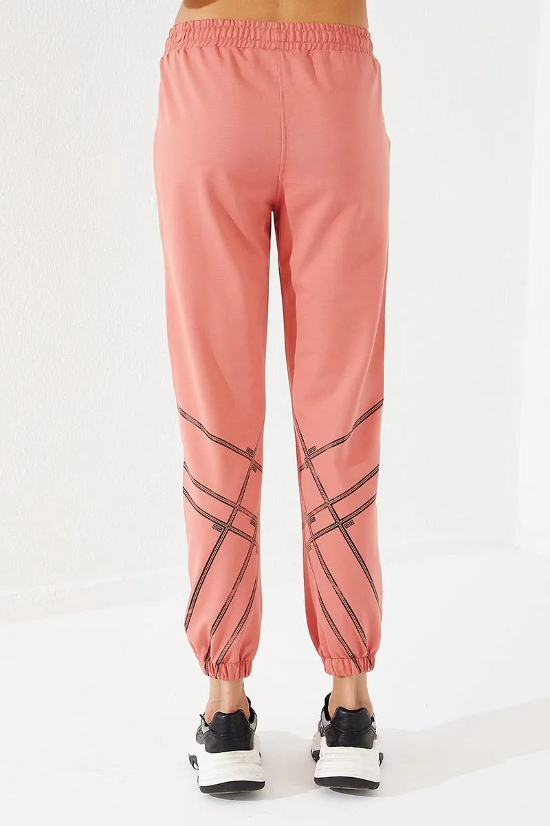 TMY Powder Line Printed Comfortable Fit Elastic Cuff Women's Sweatpants - 94585 - Athis-Mons