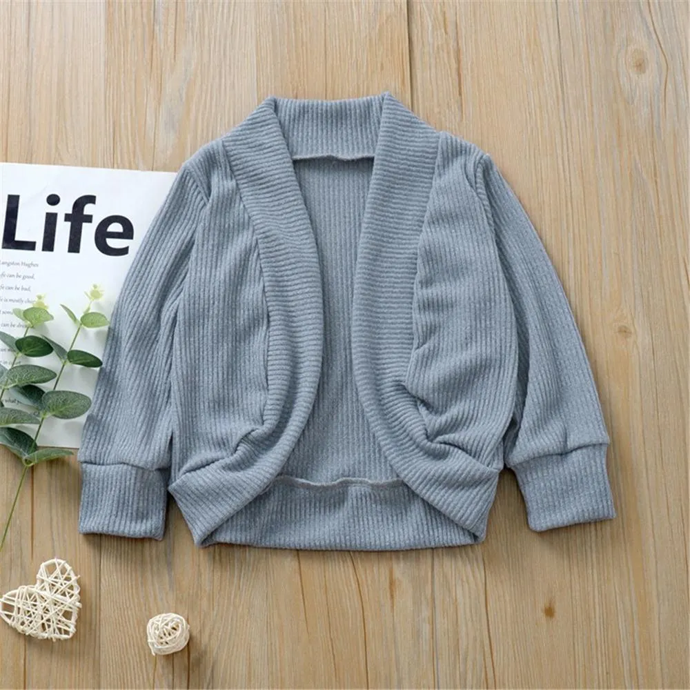 Toddler Girls Cardigan Solid Long Sleeve Sweaters Girls Clothes Wholesale