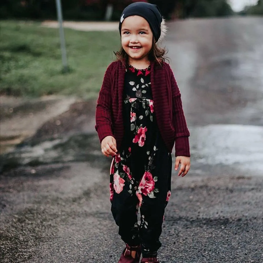 Toddler Girls Cardigan Solid Long Sleeve Sweaters Girls Clothes Wholesale