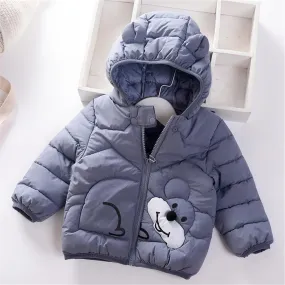 Unisex  5PCS Cartoon Hooded Long Sleeve Warm Jackets Wholesale