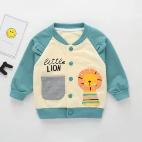 Unisex Cartoon Lion Printed Long Sleeve Jackets Wholesale