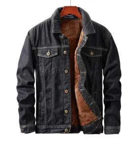 Warm Fleece Denim Fashion Mens Jean Jackets