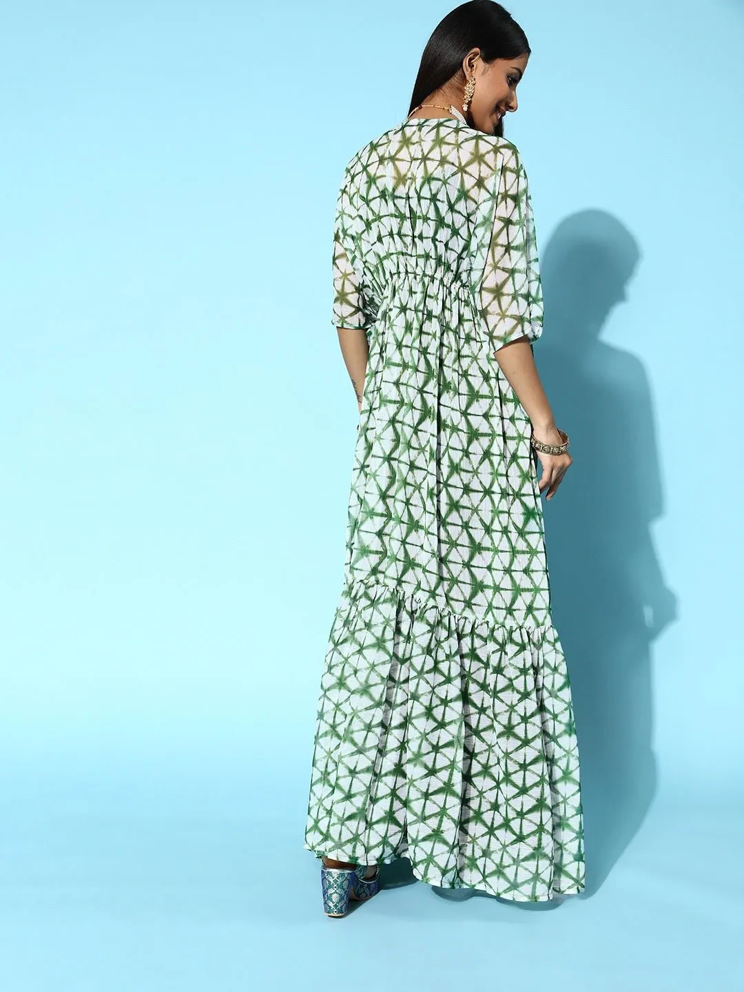 Women Green Solid Top to Toe Fusion Dress
