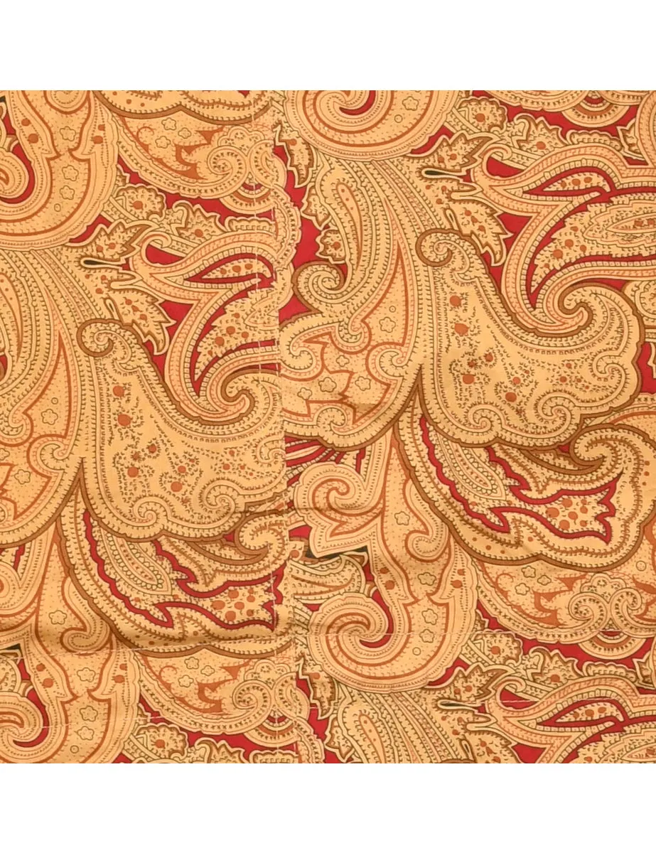 Zip-Front Red Paisley Lined Jacket - M